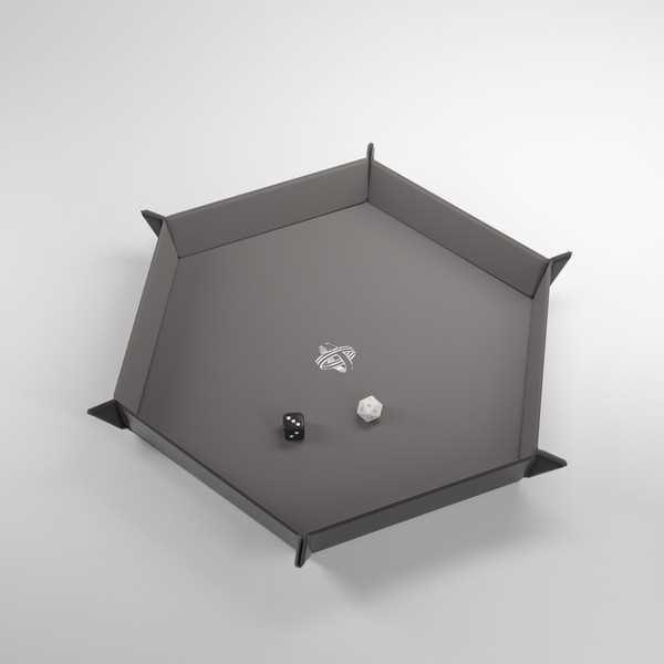 Gamegenic Magnetic Dice Tray Hexagonal Black/Gray - Gap Games