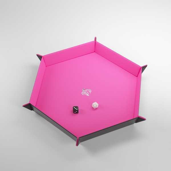 Gamegenic Magnetic Dice Tray Hexagonal Black/Pink - Gap Games