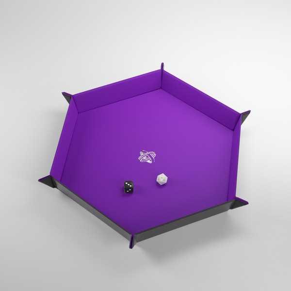 Gamegenic Magnetic Dice Tray Hexagonal Black/Purple - Gap Games