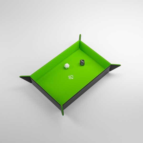 Gamegenic Magnetic Dice Tray Rectangular Black/Green - Gap Games