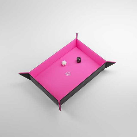 Gamegenic Magnetic Dice Tray Rectangular Black/Pink - Gap Games