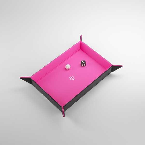 Gamegenic Magnetic Dice Tray Rectangular Black/Pink - Gap Games