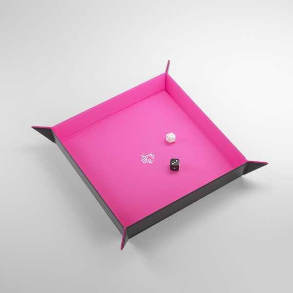 Gamegenic Magnetic Dice Tray Square Black/Pink - Gap Games