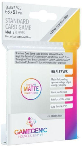 Gamegenic Matte Board Game Sleeves - Standard Size (66mm x 91mm) (50 Sleeves Per Pack) - Gap Games