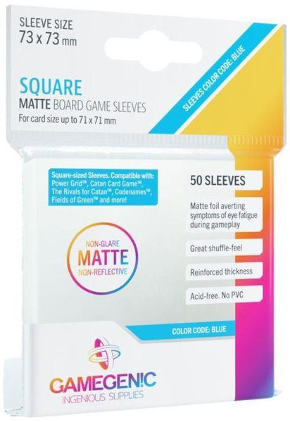 Gamegenic Matte Board Game Sleeves - Square Sized (73mm x 73mm) (50 Sleeves Per Pack) - Gap Games