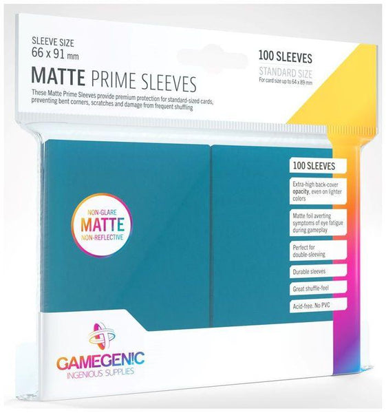 Gamegenic Matte Prime Card Sleeves Blue (66mm x 91mm) (100 Sleeves Per Pack) - Gap Games