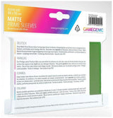 Gamegenic Matte Prime Card Sleeves Green (66mm x 91mm) (100 Sleeves Per Pack) - Gap Games