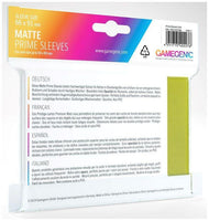 Gamegenic Matte Prime Card Sleeves Lime (66mm x 91mm) (100 Sleeves Per Pack) - Gap Games