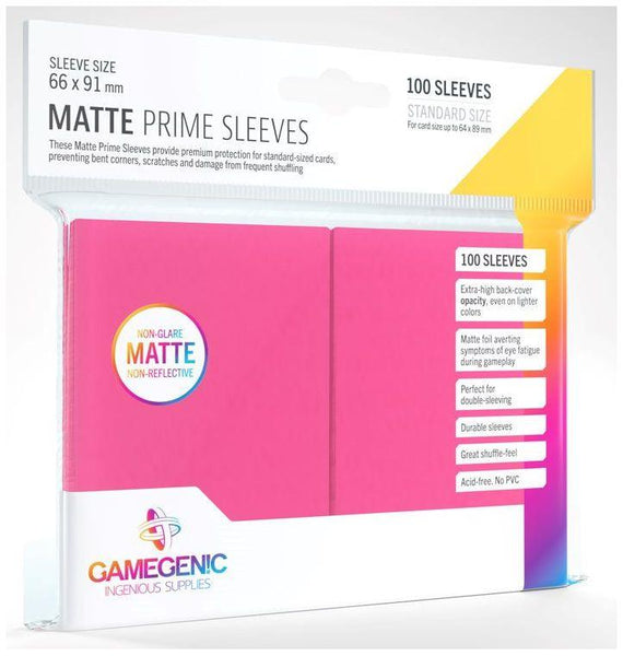 Gamegenic Matte Prime Card Sleeves Pink (66mm x 91mm) (100 Sleeves Per Pack) - Gap Games