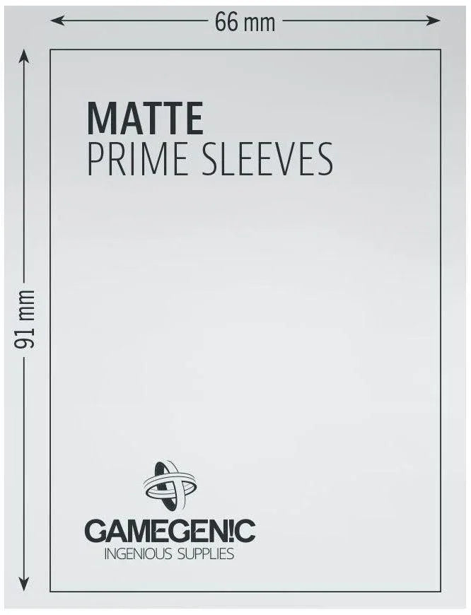 Gamegenic Matte Prime Card Sleeves White (66mm x 91mm) (100 Sleeves Per Pack) - Gap Games