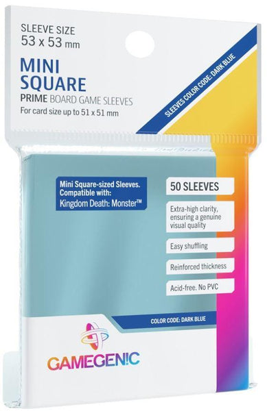Gamegenic Prime Board Game Sleeves -Mini Square-Sized/Kingdom Death Monster (53mm x 53mm) (50 Sleeves Per Pack) - Gap Games