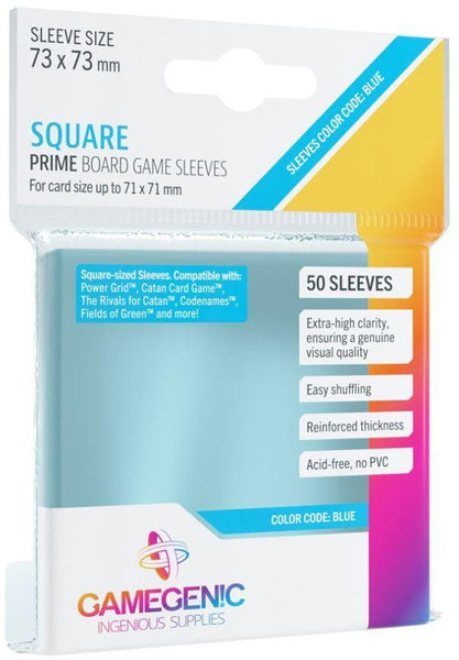 Gamegenic Prime Board Game Sleeves - Square Sized (73mm x 73mm) (50 Sleeves Per Pack) - Gap Games