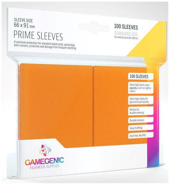 Gamegenic Prime Card Sleeves Orange (66mm x 91mm) (100 Sleeves Per Pack) - Gap Games