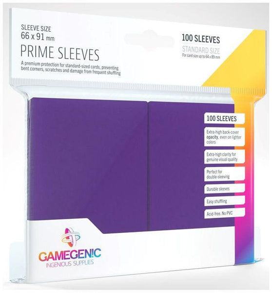 Gamegenic Prime Card Sleeves Purple (66mm x 91mm) (100 Sleeves Per Pack) - Gap Games