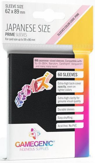 Gamegenic Prime Japanese Sized Sleeves - Size Code PINK - Sleeve Colour Black (62mm x 89mm) (60 Sleeves Per Pack) - Gap Games