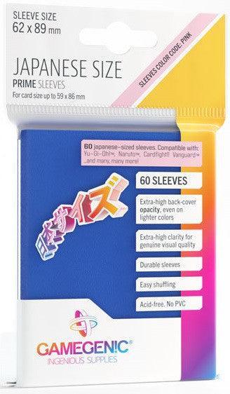 Gamegenic Prime Japanese Sized Sleeves - Size Code PINK - Sleeve Colour Blue (62mm x 89mm) (60 Sleeves Per Pack) - Gap Games