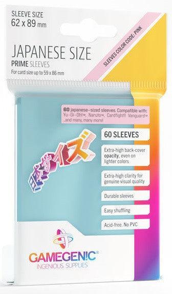 Gamegenic Prime Japanese Sized Sleeves - Size Code PINK - Sleeve Colour Clear (62mm x 89mm) (60 Sleeves Per Pack) - Gap Games