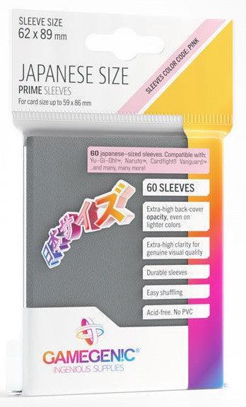 Gamegenic Prime Japanese Sized Sleeves - Size Code PINK - Sleeve Colour Dark Gray (62mm x 89mm) (60 Sleeves Per Pack) - Gap Games