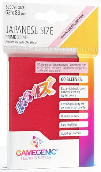 Gamegenic Prime Japanese Sized Sleeves - Size Code PINK - Sleeve Colour Red (62mm x 89mm) (60 Sleeves Per Pack) - Gap Games
