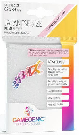 Gamegenic Prime Japanese Sized Sleeves - Size Code PINK - Sleeve Colour White (62mm x 89mm) (60 Sleeves Per Pack) - Gap Games