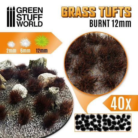 Grass TUFTS - 12mm self-adhesive - BURNT - Gap Games