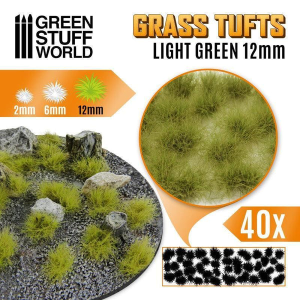 Grass TUFTS - 12mm self-adhesive - LIGHT GREEN - Gap Games