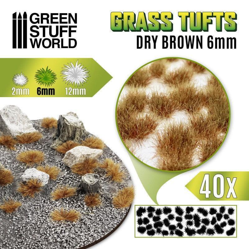 Grass TUFTS - 6mm self-adhesive - DRY BROWN - Gap Games