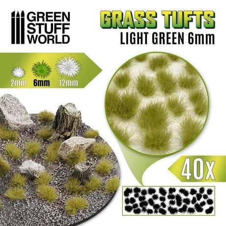 Grass Tufts 6mm Self-Adhesive - LIGHT GREEN - Gap Games