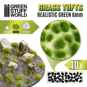 Grass TUFTS - 6mm self-adhesive - REALISTIC GREEN - Gap Games