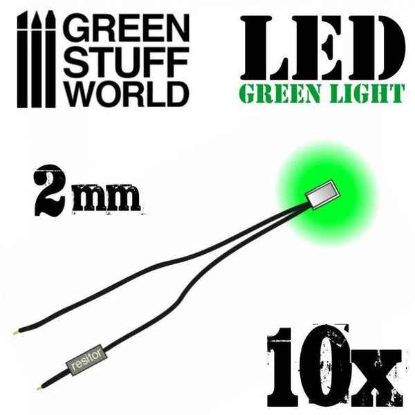 Green LED Lights - 2mm - Gap Games