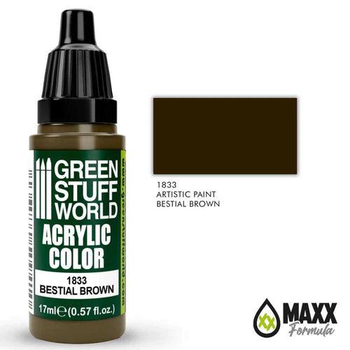 GREEN STUFF WORLD Acrylic Color - Bestial Brown 17ml - Gap Games