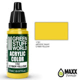 GREEN STUFF WORLD Acrylic Color - Cyber Yellow 17ml - Gap Games