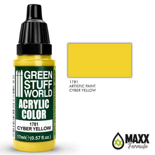 GREEN STUFF WORLD Acrylic Color - Cyber Yellow 17ml - Gap Games