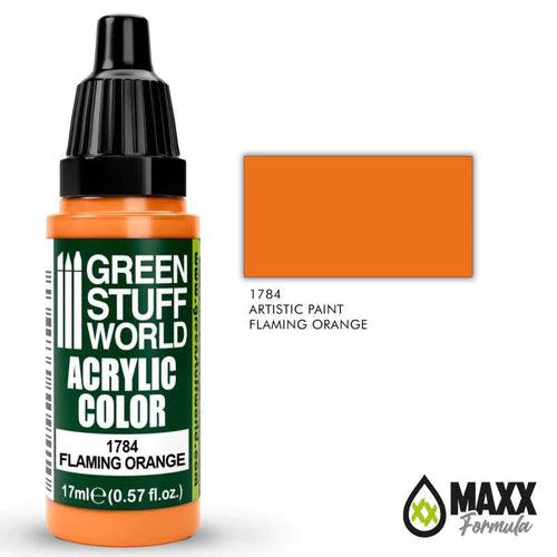GREEN STUFF WORLD Acrylic Color - Flaming Orange 17ml - Gap Games