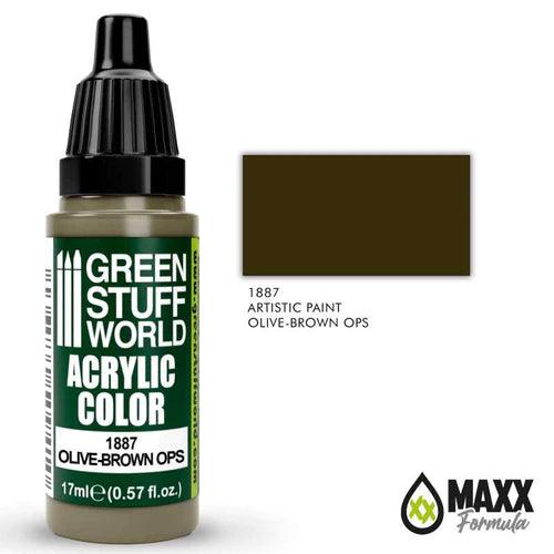 GREEN STUFF WORLD Acrylic Color - Olive-Brown Ops 17ml - Gap Games