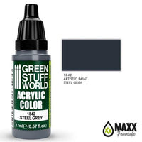GREEN STUFF WORLD Acrylic Color - Steel Grey 17ml - Gap Games