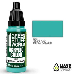 GREEN STUFF WORLD Acrylic Color - Tropical Turquoise 17ml - Gap Games