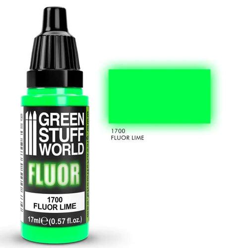 GREEN STUFF WORLD Fluor Paint Lime 17ml - Gap Games