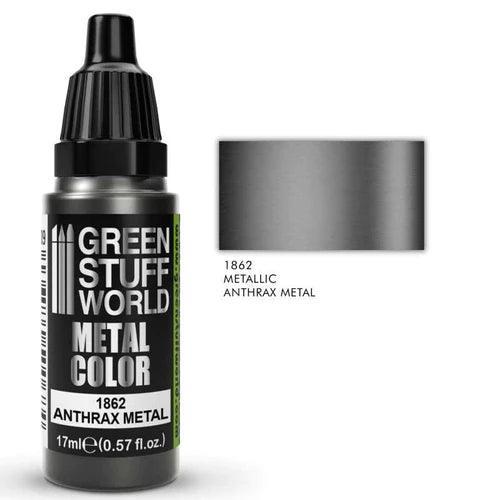 GREEN STUFF WORLD Metallic Paint Anthrax Metal 17ml - Gap Games