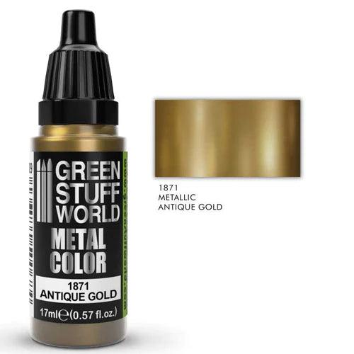GREEN STUFF WORLD Metallic Paint Antique Gold 17ml - Gap Games