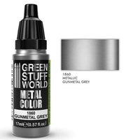 GREEN STUFF WORLD Metallic Paint Gunmetal Grey 17ml - Gap Games
