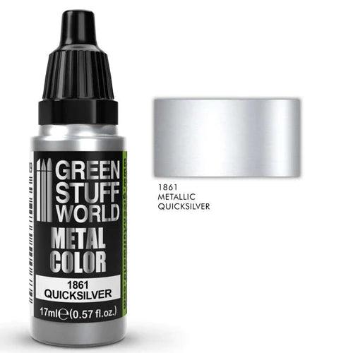 GREEN STUFF WORLD Metallic Paint Quicksliver 17ml - Gap Games