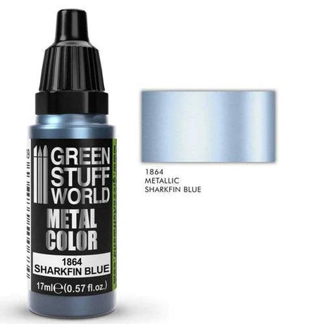 GREEN STUFF WORLD Metallic Paint Sharkfin Blue 17ml - Gap Games