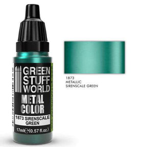 GREEN STUFF WORLD Metallic Paint Sirenscale Green 17ml - Gap Games