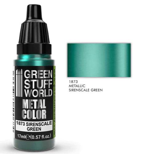 GREEN STUFF WORLD Metallic Paint Sirenscale Green 17ml - Gap Games