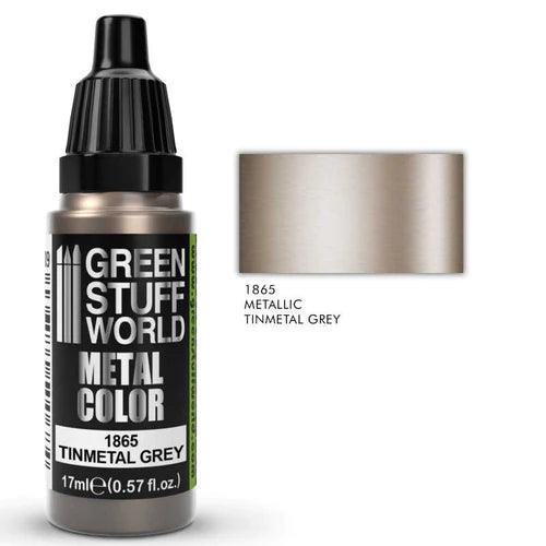 GREEN STUFF WORLD Metallic Paint Tinmetal Grey 17ml - Gap Games
