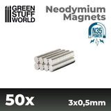 GREEN STUFF WORLD Neodymium Magnets 3 x 0.5mm - SET x50 (N35) - Gap Games