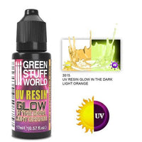 GREEN STUFF WORLD UV Resin 17ml - Light Orange - Glow in the Dark - Gap Games