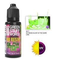 GREEN STUFF WORLD UV Resin 17ml - Lime - Glow in the Dark - Gap Games