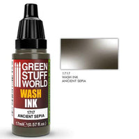 GREEN STUFF WORLD Wash Ink Ancient Sepia 17ml - Gap Games